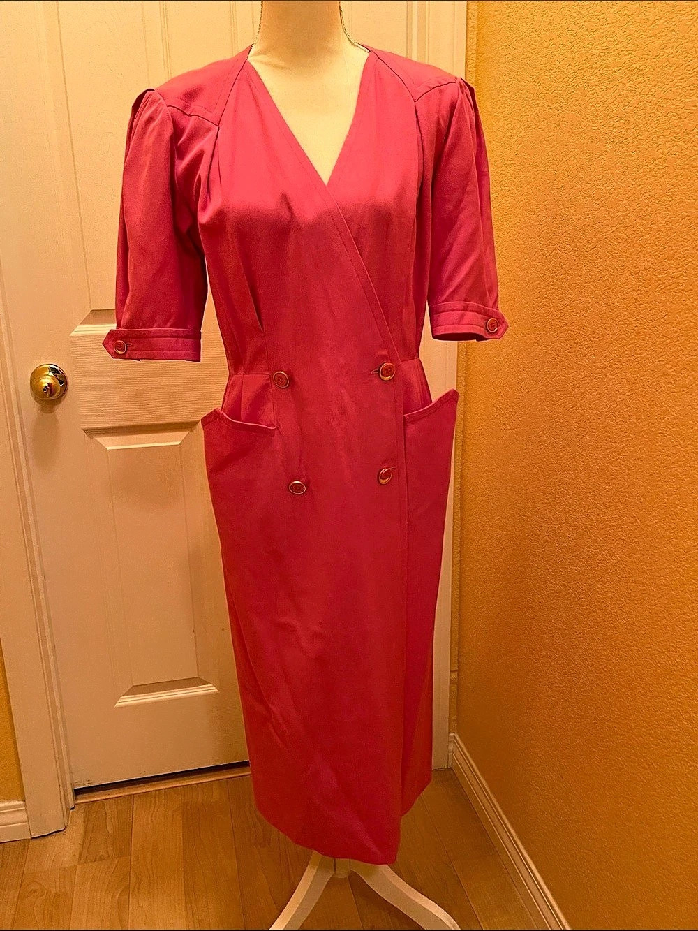 Nina Ricci Midi Wrap Dress in Pink Size 38 Like New